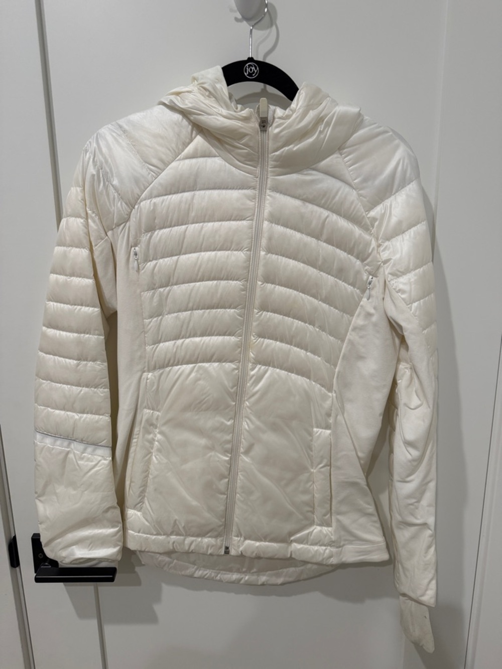 lululemon athletica Cream Quilted Hooded Puffer Jacket